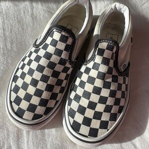 Vans Kids Black and White Checkered Slip-On Sneakers